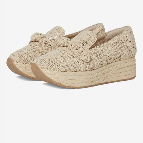 Dolce Vita Jaka Natural Platform Shoes New/Box Sz 10 Boho Chunky Heel Weave - Picture 1 of 13